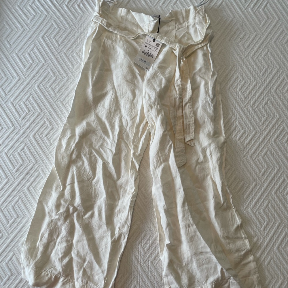 Zara Linen Gaucho Pants (size S)